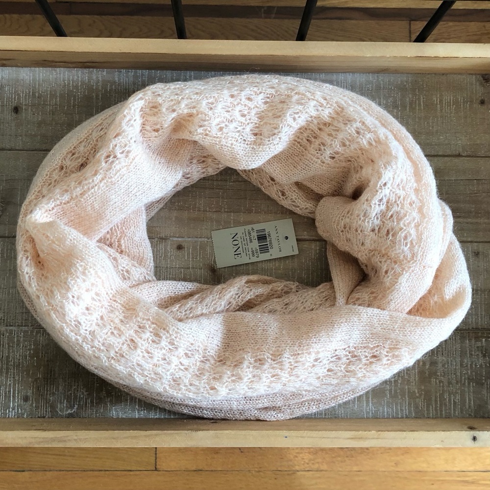 Ann Taylor Soft Peach Knit Infinity Scarf